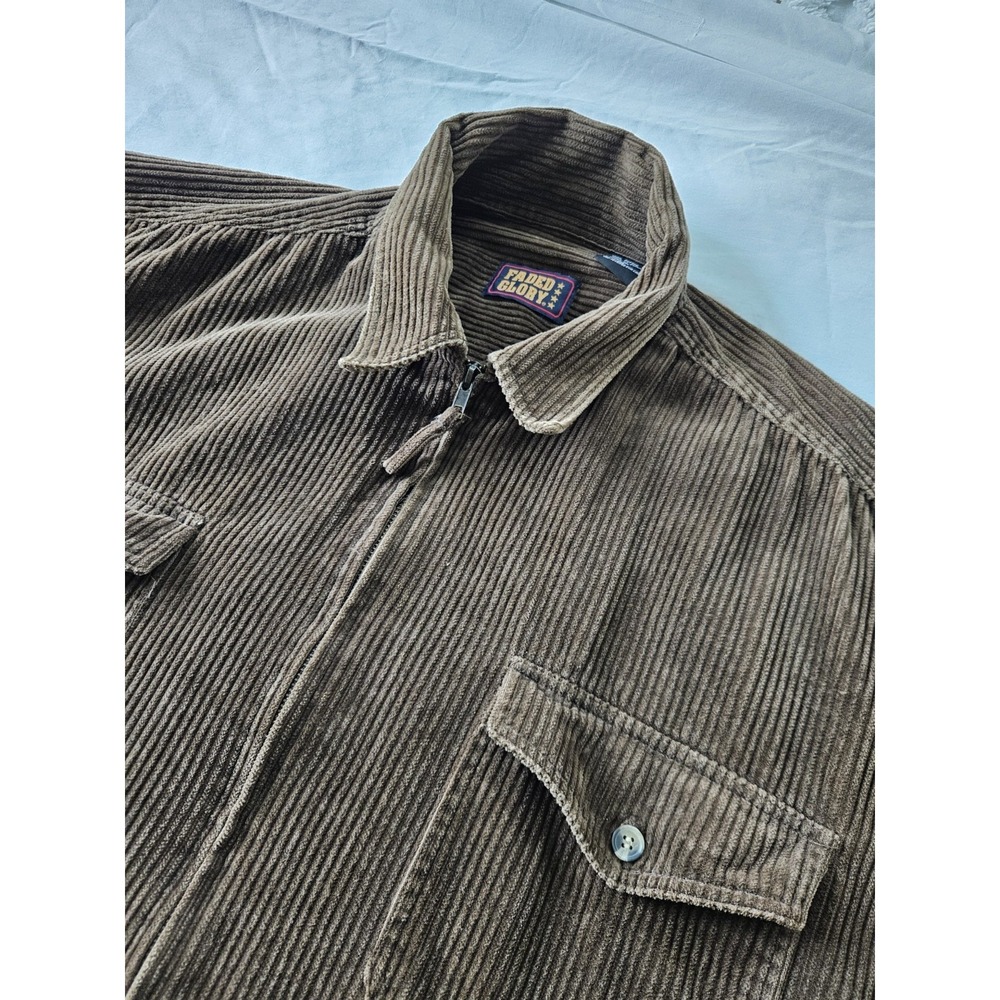 Vintage‎ Faded Glory Corduroy Full Zip Jacket Mens XL Brown